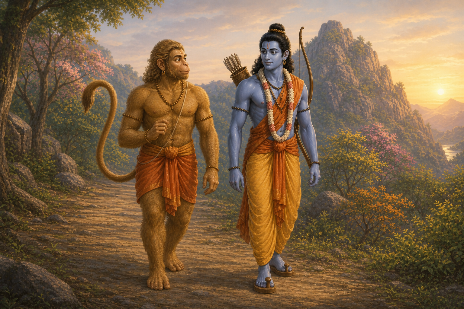 Hanuman walks beside Rama as devotion becomes purposeful service