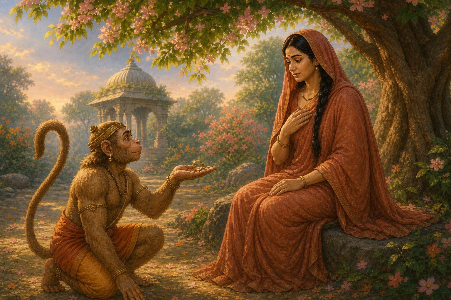 Hanuman brings Rama's ring and renewed hope to Sita