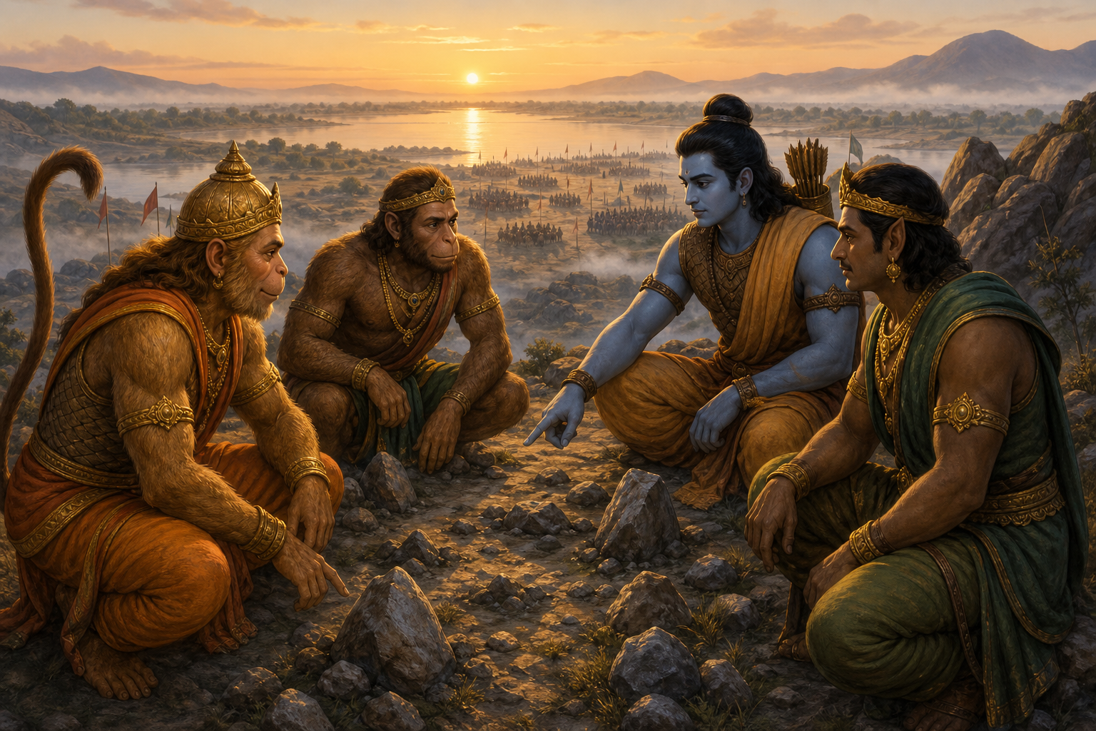 Rama's allied leaders plan together before the battle