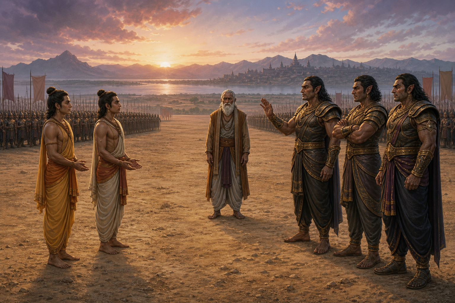 Messengers offer a final warning between the waiting armies