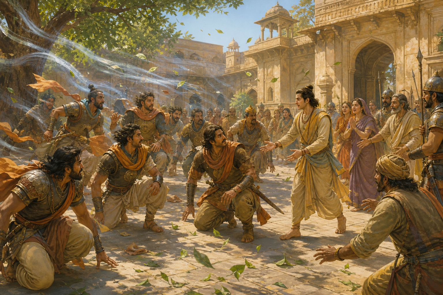 Warriors carried by the wind weapon appear suddenly in Ayodhya