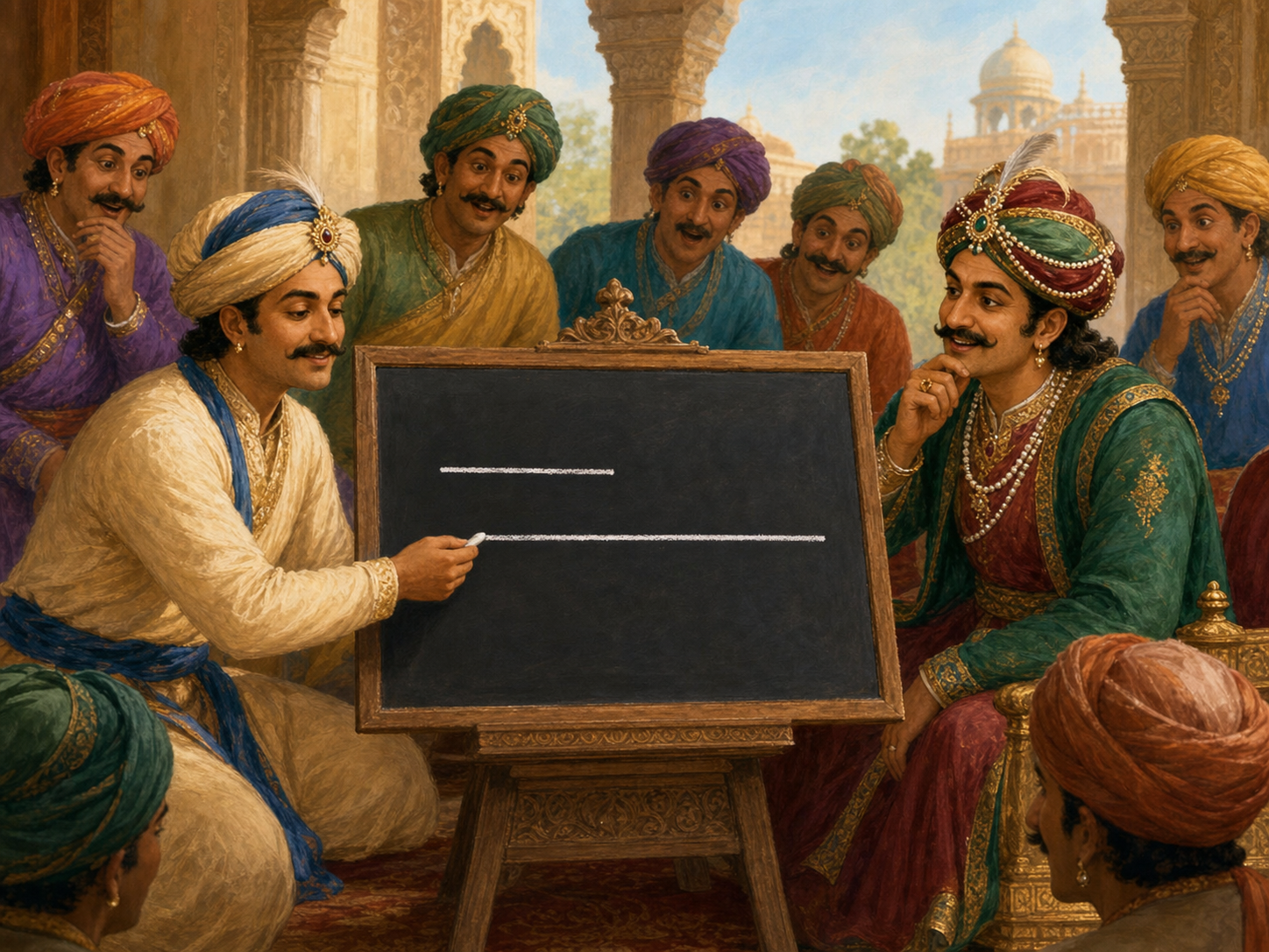 Akbar and Birbal: The Clever Answer — illustration