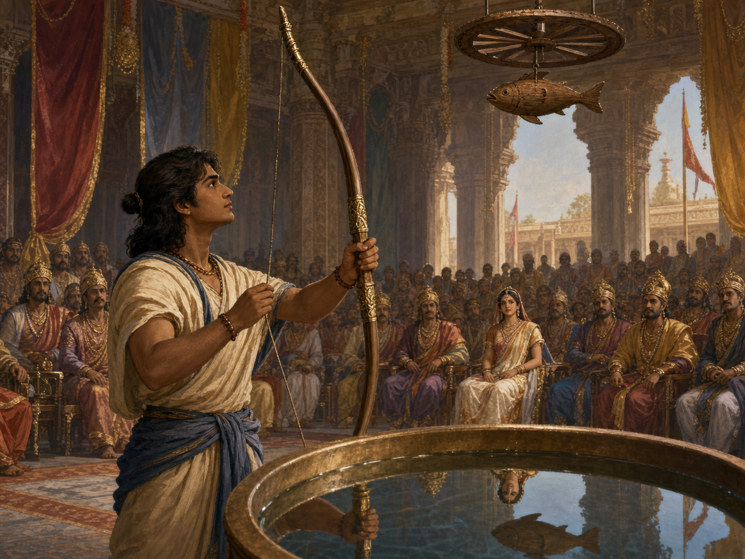 Arjuna and the Fish's Eye — illustration