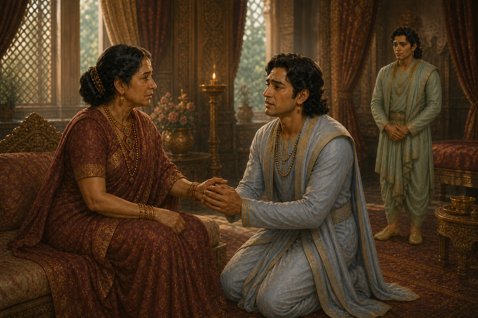 Bharat assures Kaushalya that he had no part in Ram's exile