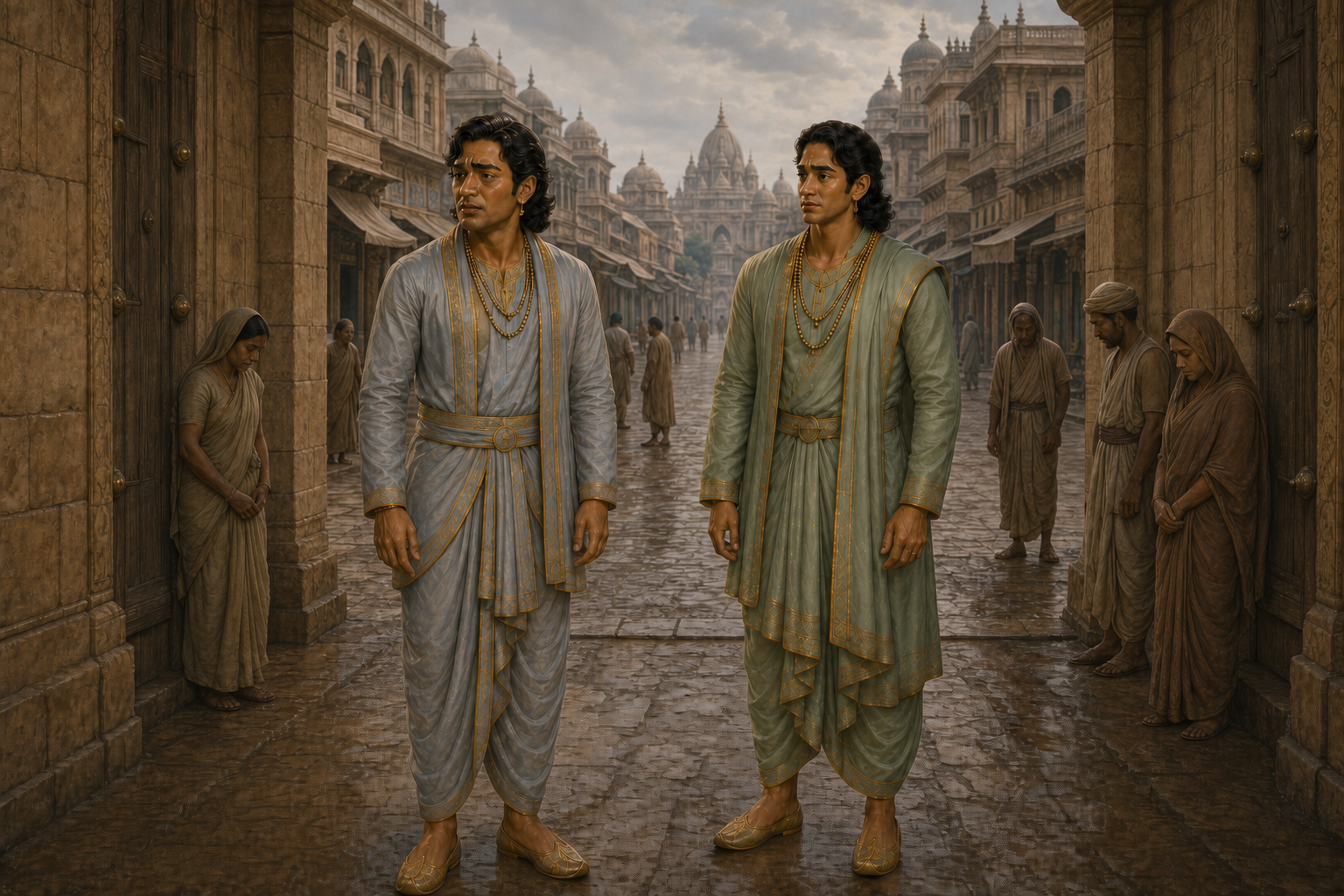 After their long journey, Bharat and Shatrughna find Ayodhya silent and in mourning