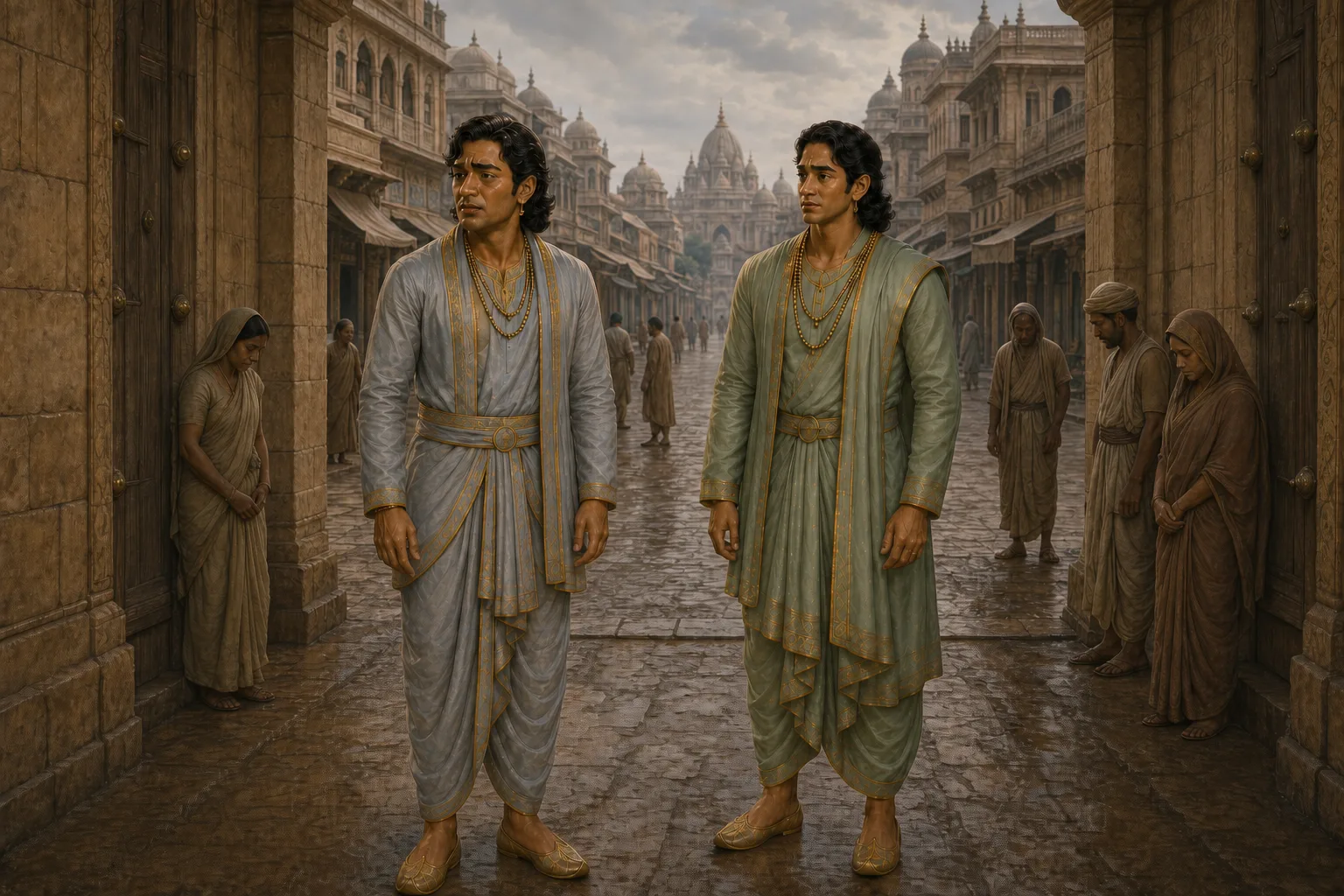 After their long journey, Bharat and Shatrughna find Ayodhya silent and in mourning