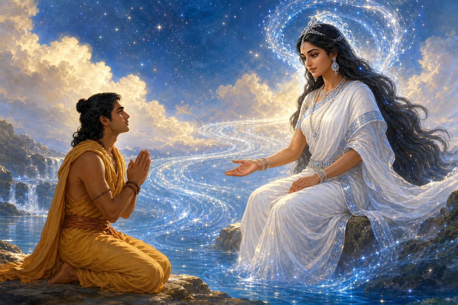 Bhagiratha and the Descent of the Ganges — illustration