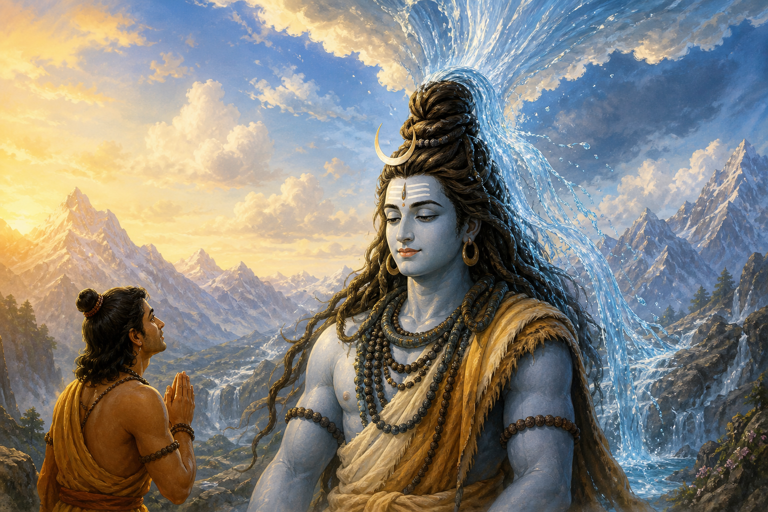 Bhagiratha and the Descent of the Ganges — illustration