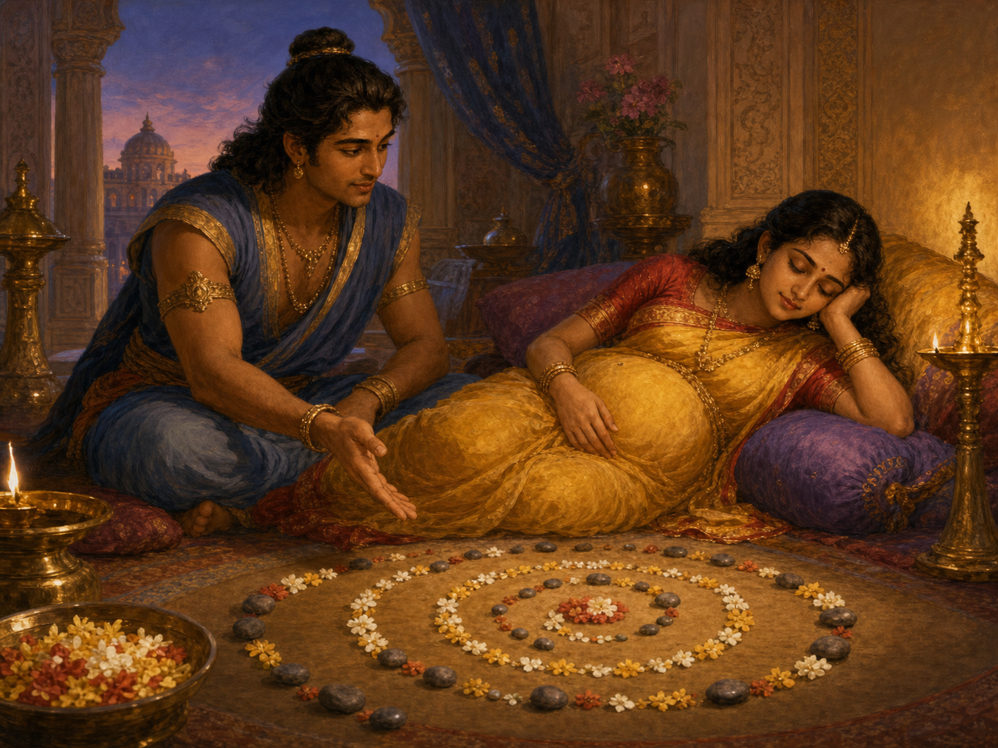 Brave Abhimanyu and the Chakravyuha — illustration
