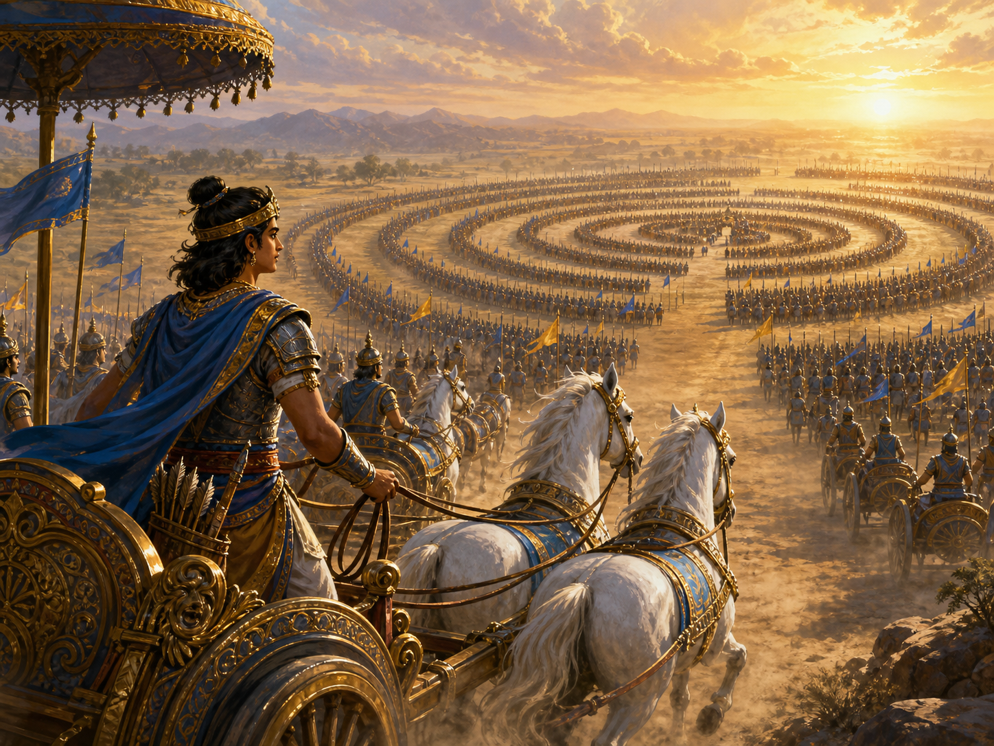 Brave Abhimanyu and the Chakravyuha — illustration