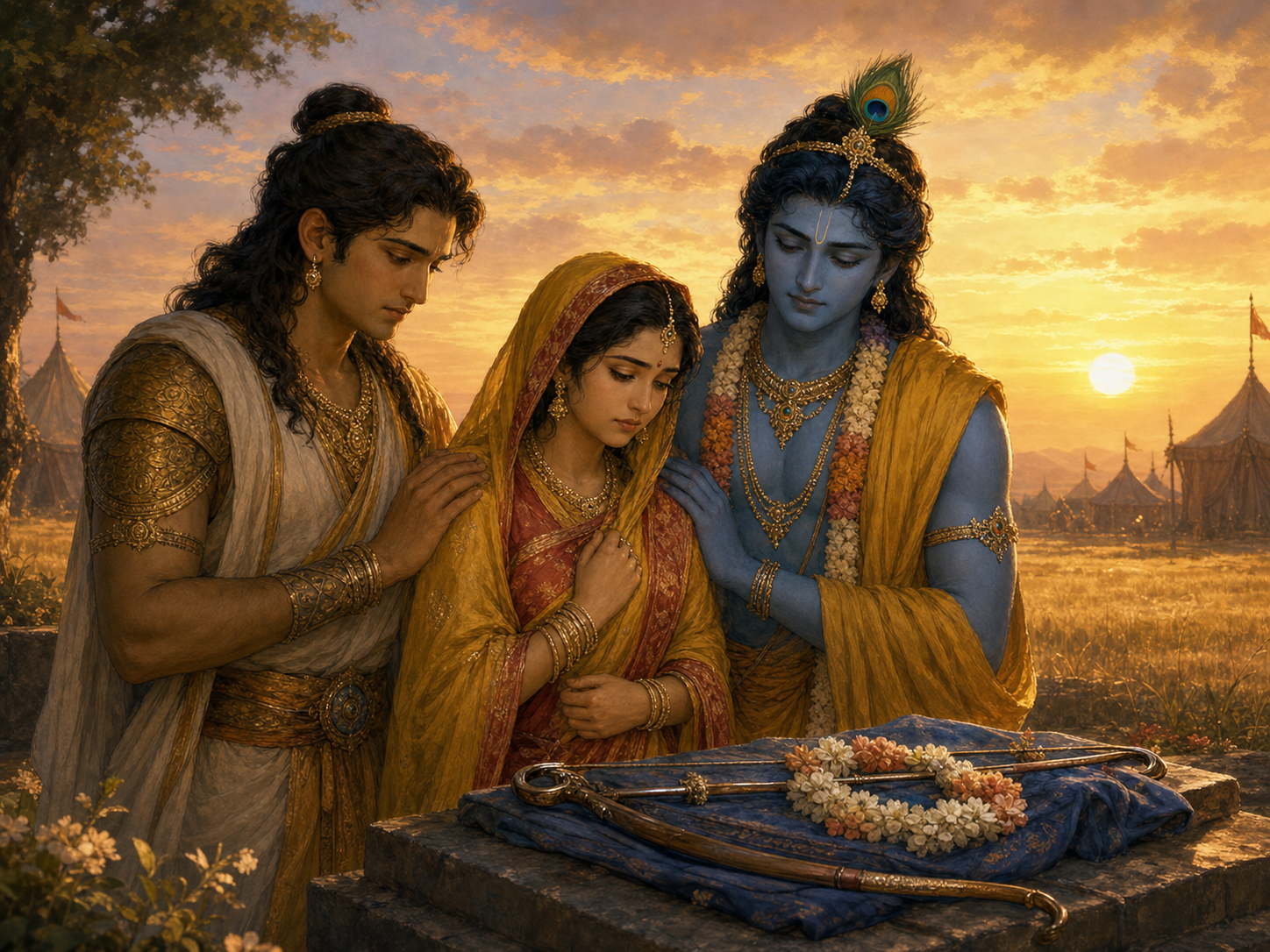 Brave Abhimanyu and the Chakravyuha — illustration