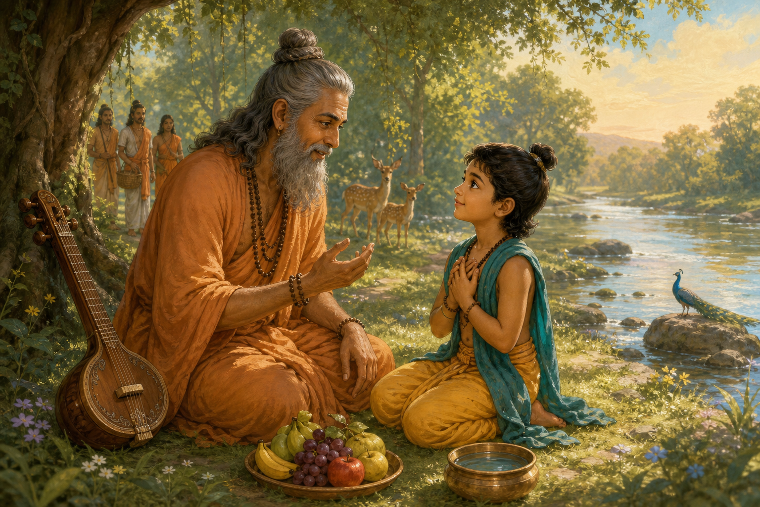 Dhruva and the Pole Star — illustration