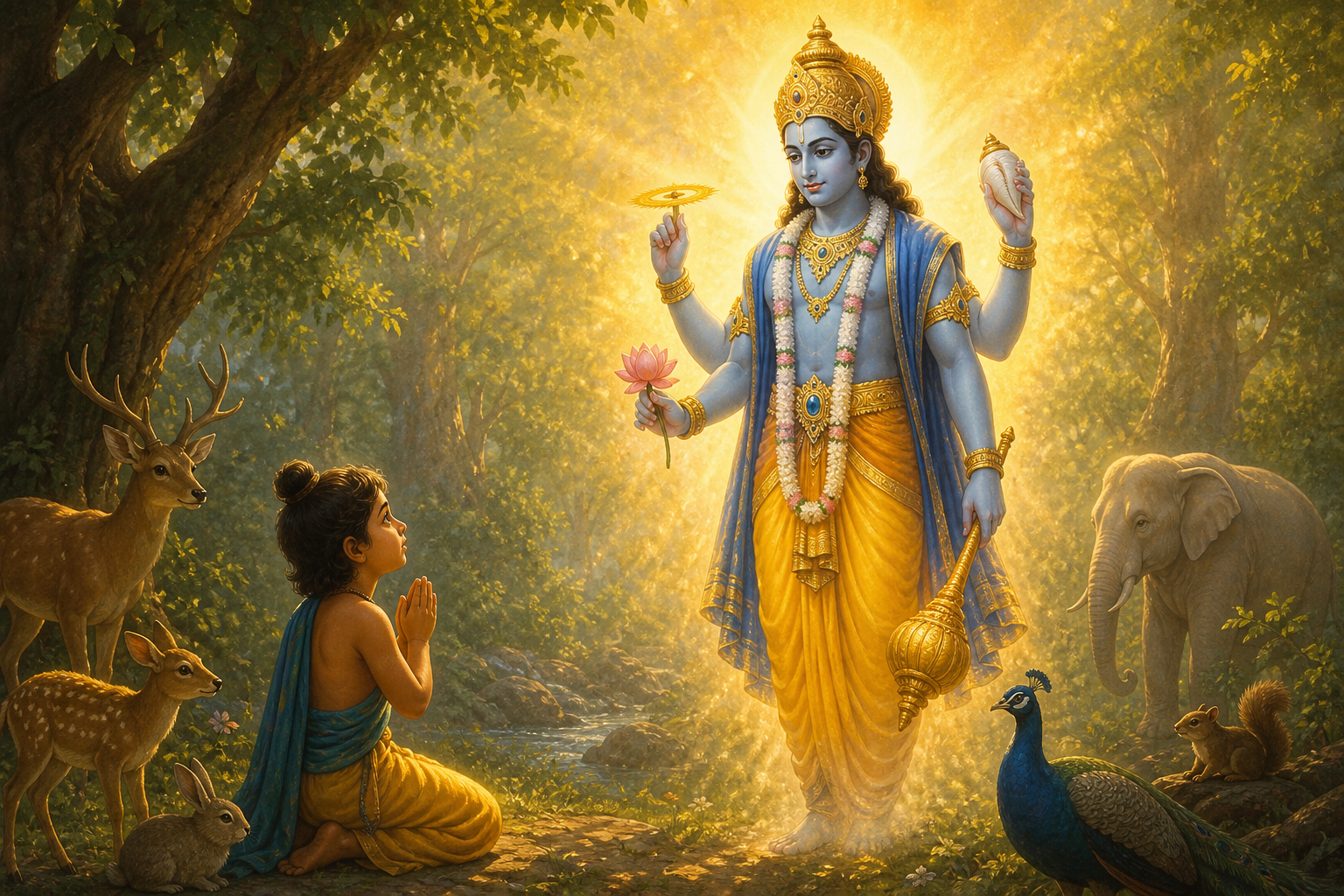 Dhruva and the Pole Star — illustration