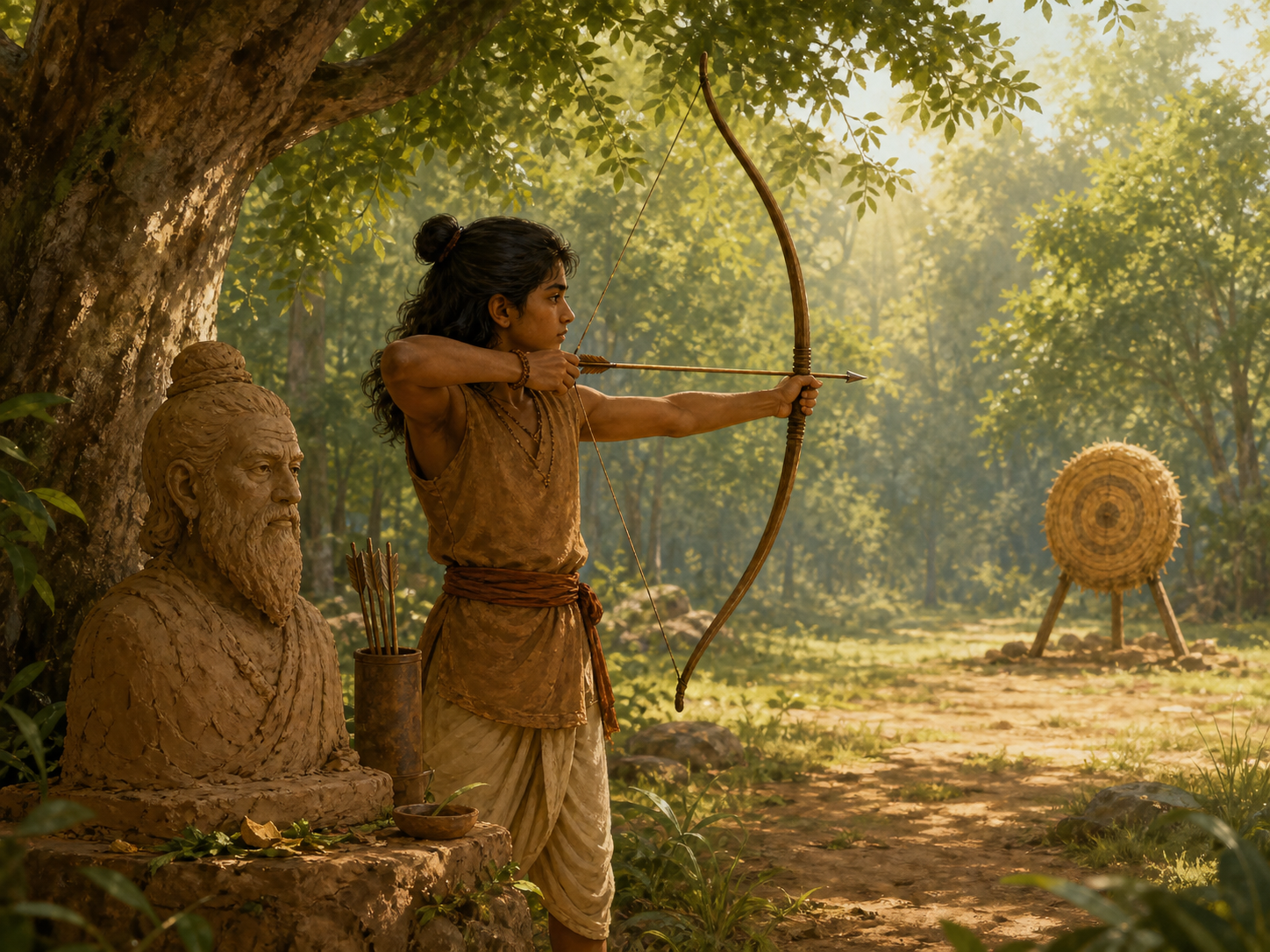 Eklavya and the Power of Practice — illustration