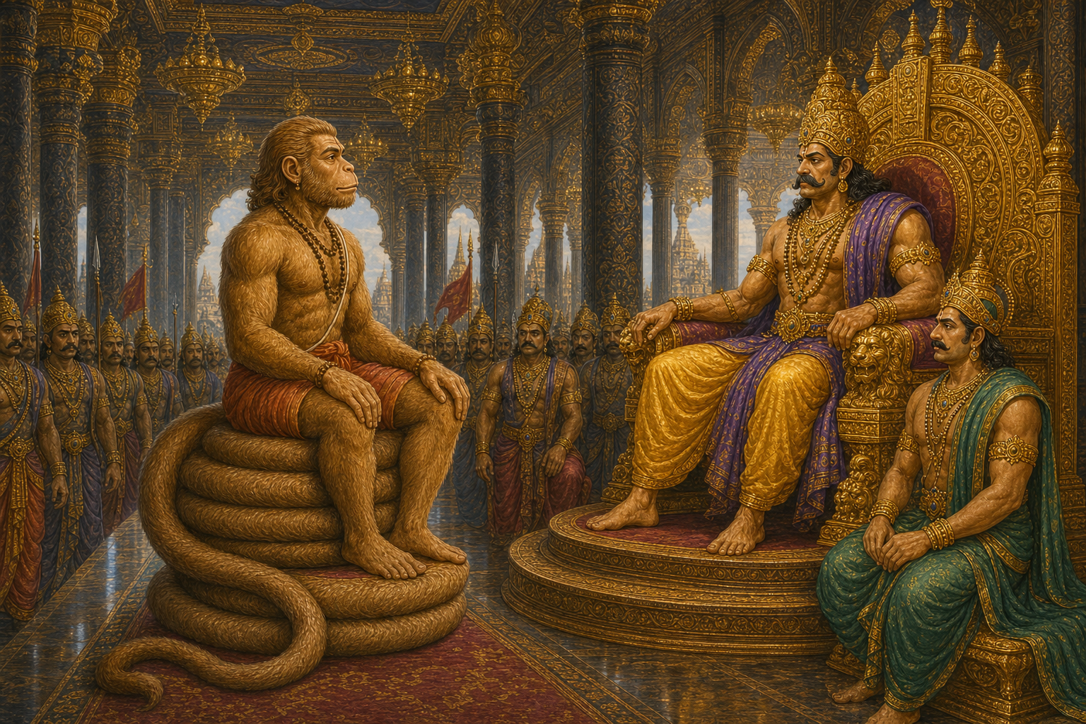 Hanuman and the Burning of Lanka — illustration
