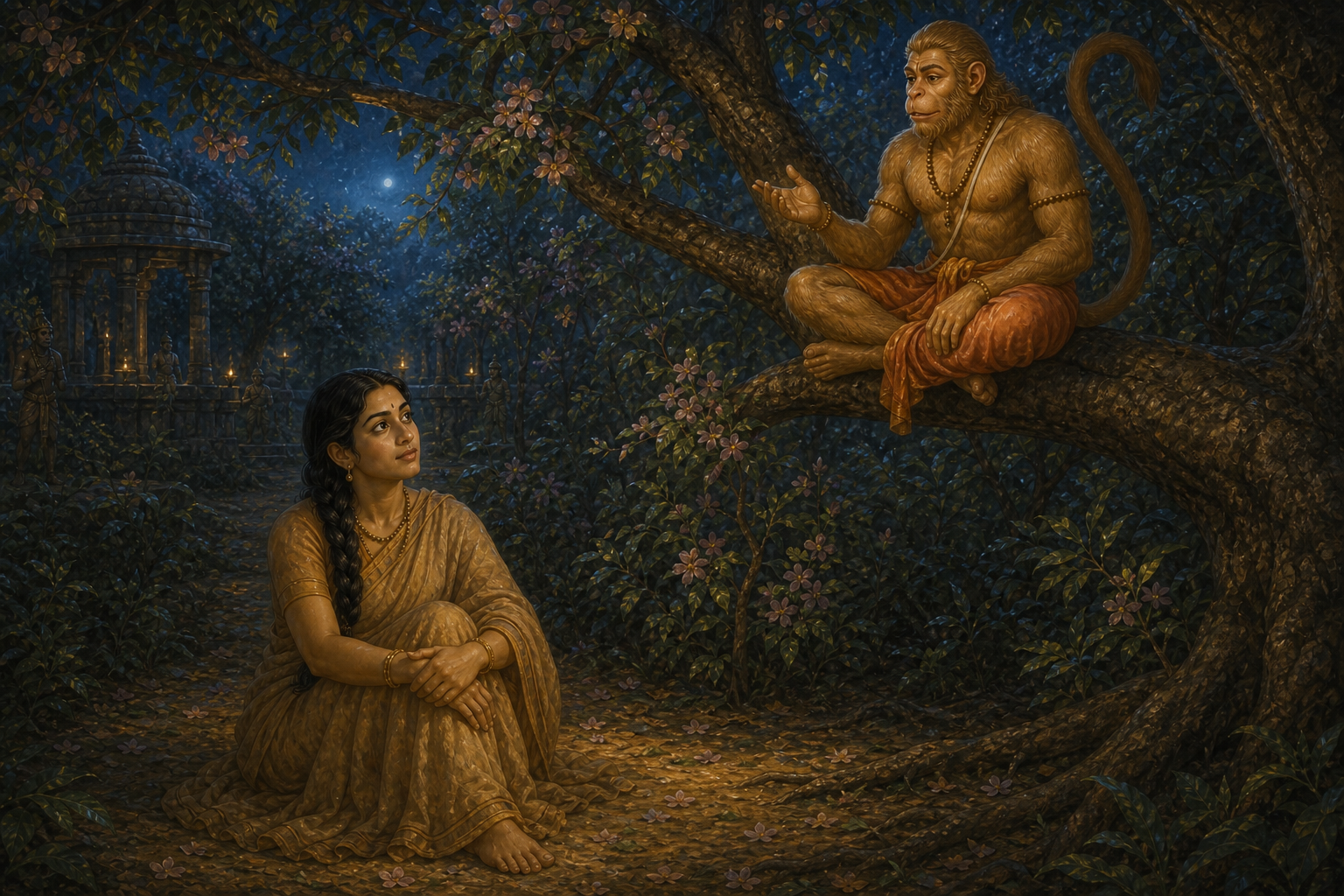Hanuman Gives Ram's Ring to Sita — illustration