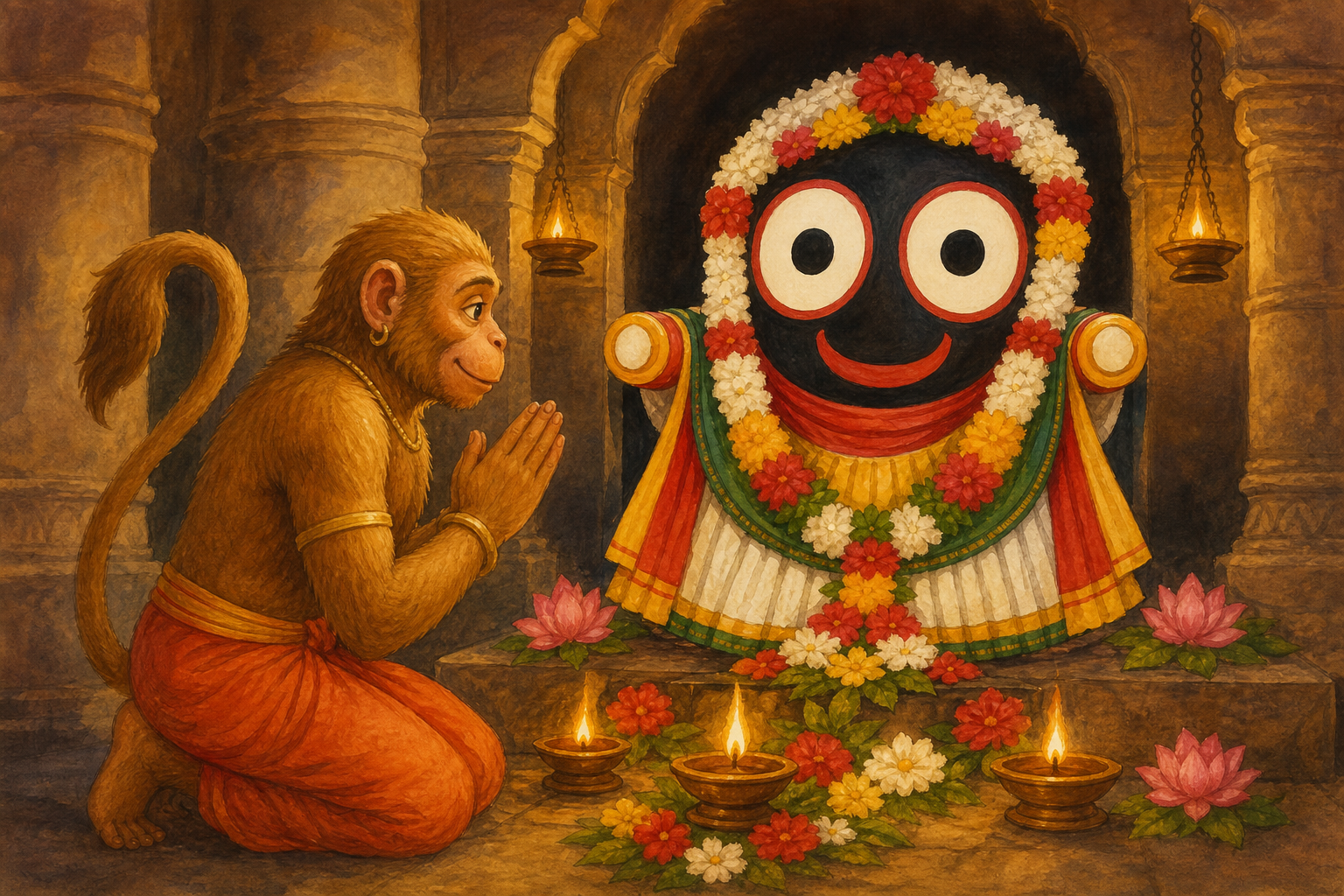 Hanuman, Guardian of Puri — illustration