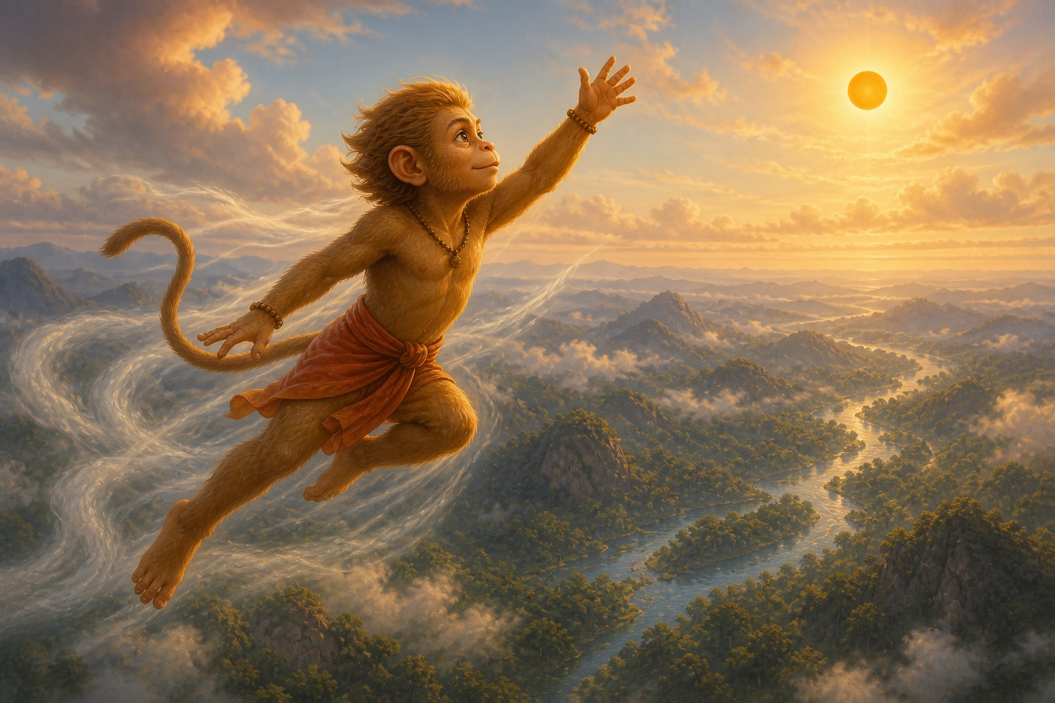 Hanuman Remembers His Strength — illustration
