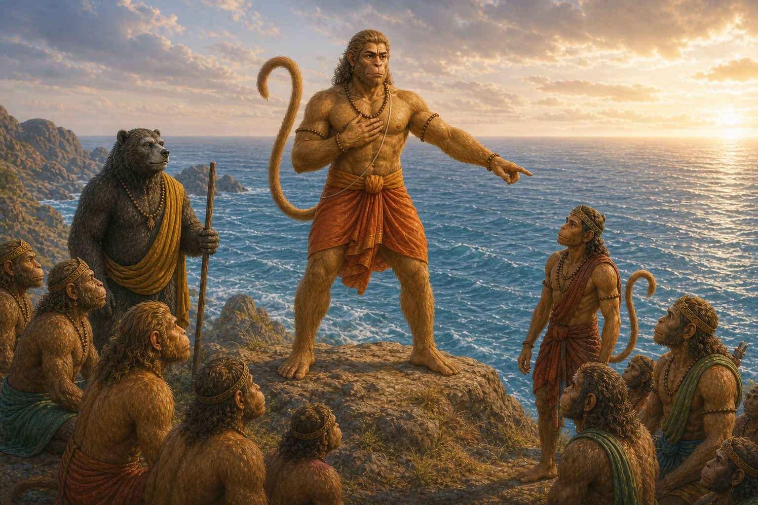 Hanuman Remembers His Strength — illustration