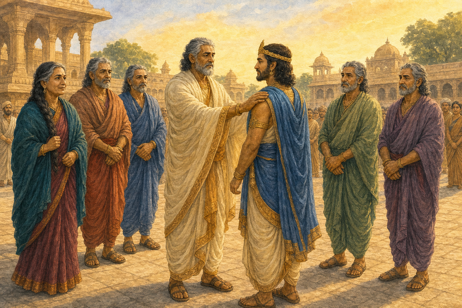 Mahaprasthana: The Pandavas' Final Journey — illustration
