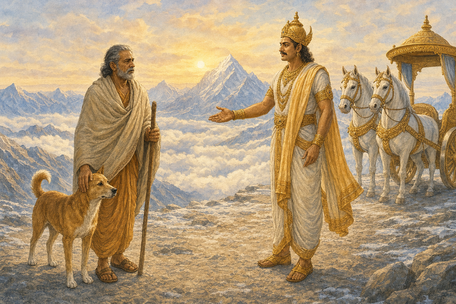 Mahaprasthana: The Pandavas' Final Journey — illustration