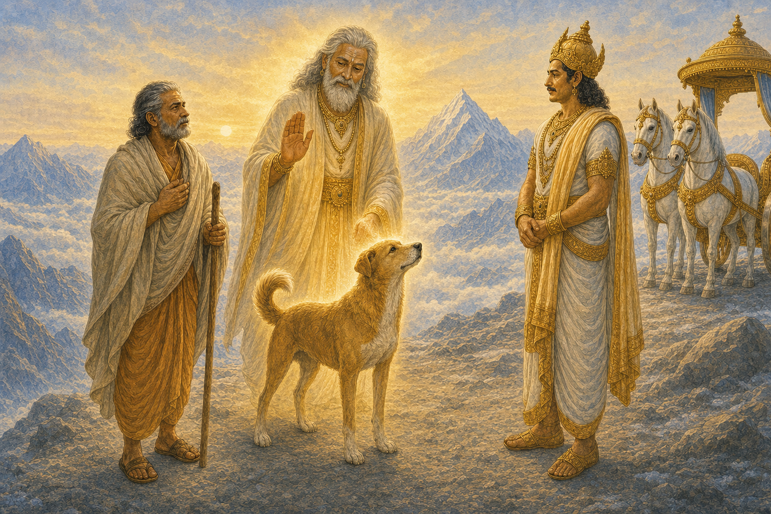 Mahaprasthana: The Pandavas' Final Journey — illustration