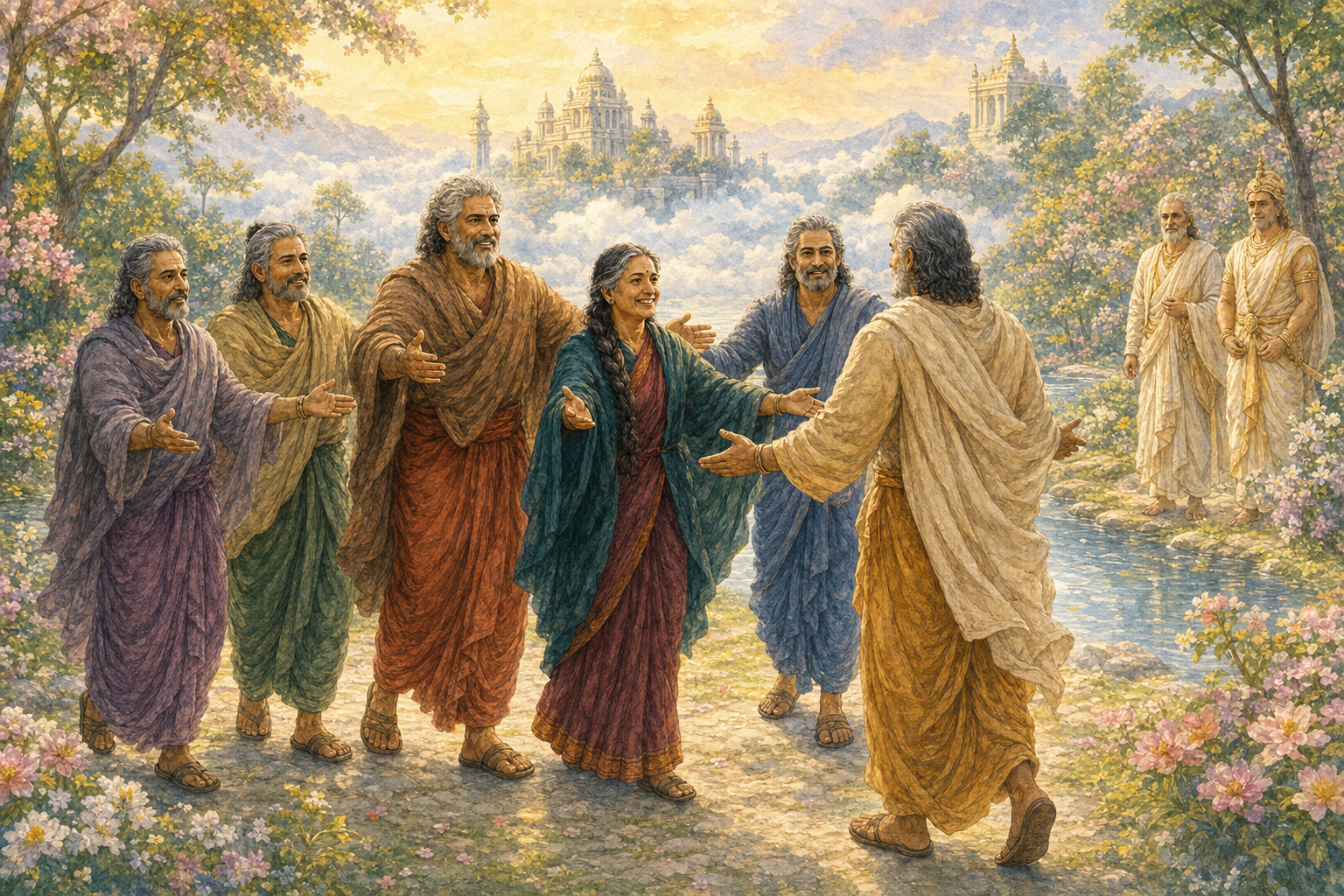 Mahaprasthana: The Pandavas' Final Journey — illustration