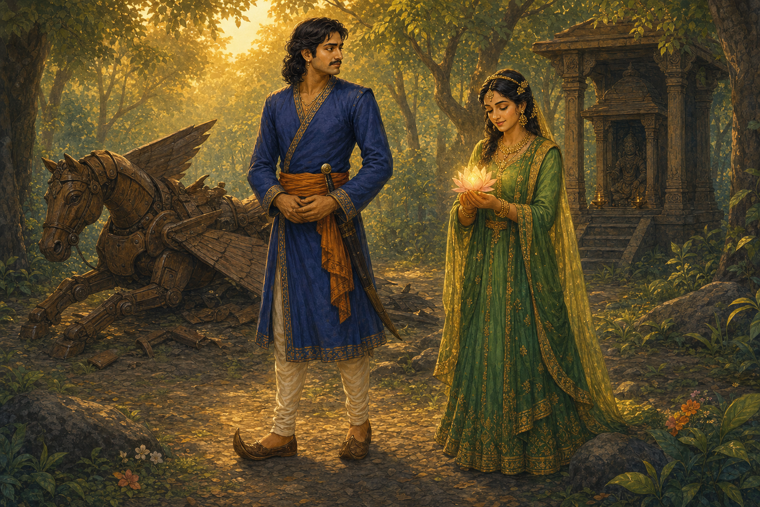 Pushpavati: The Guardian of the Flying Horse — illustration