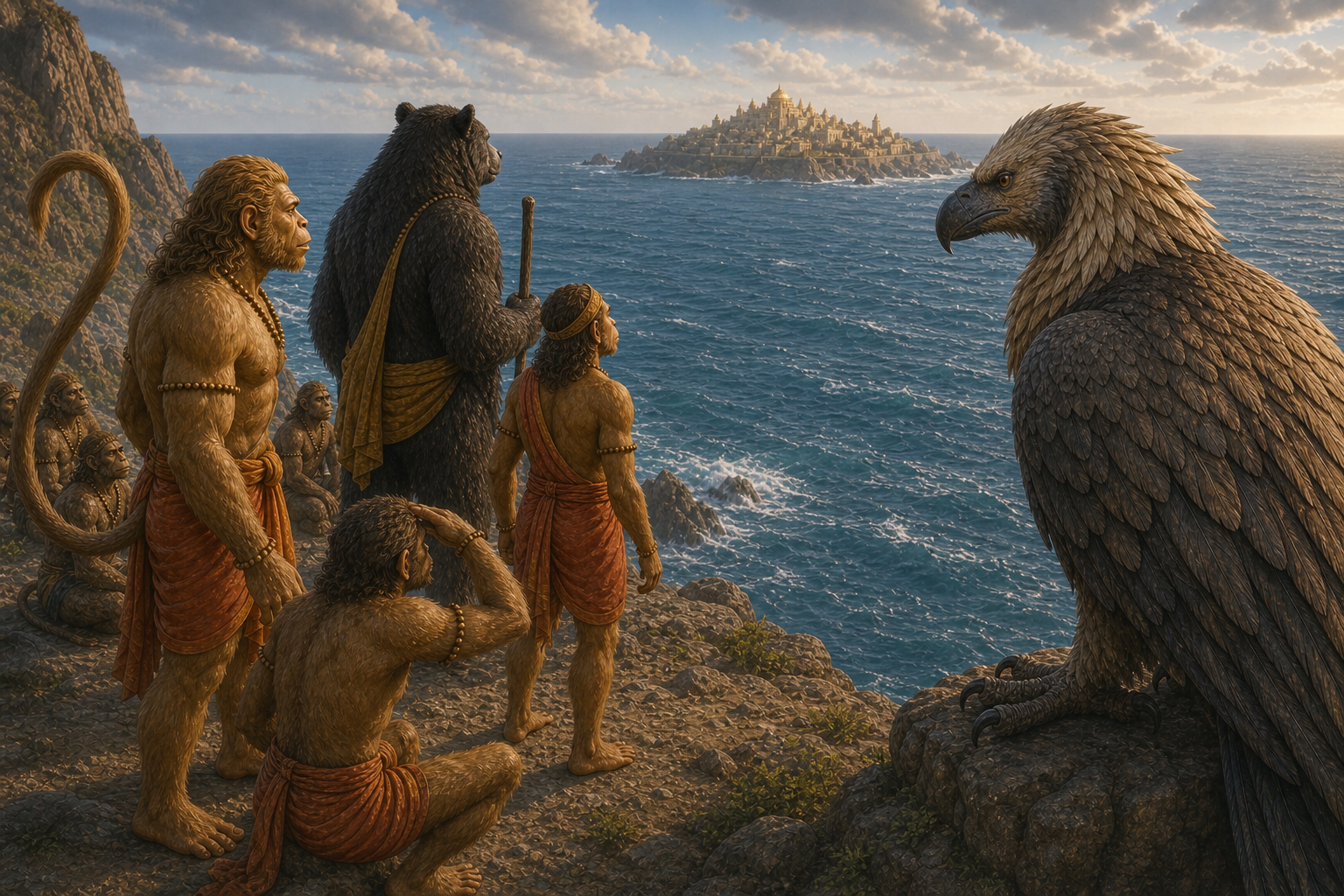 Sampati Reveals Lanka — illustration