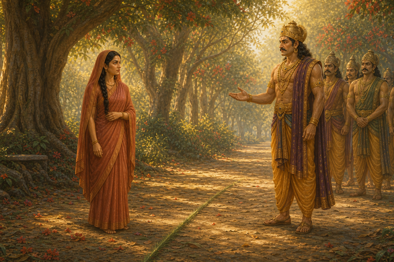 Sita in the Ashoka Grove — illustration