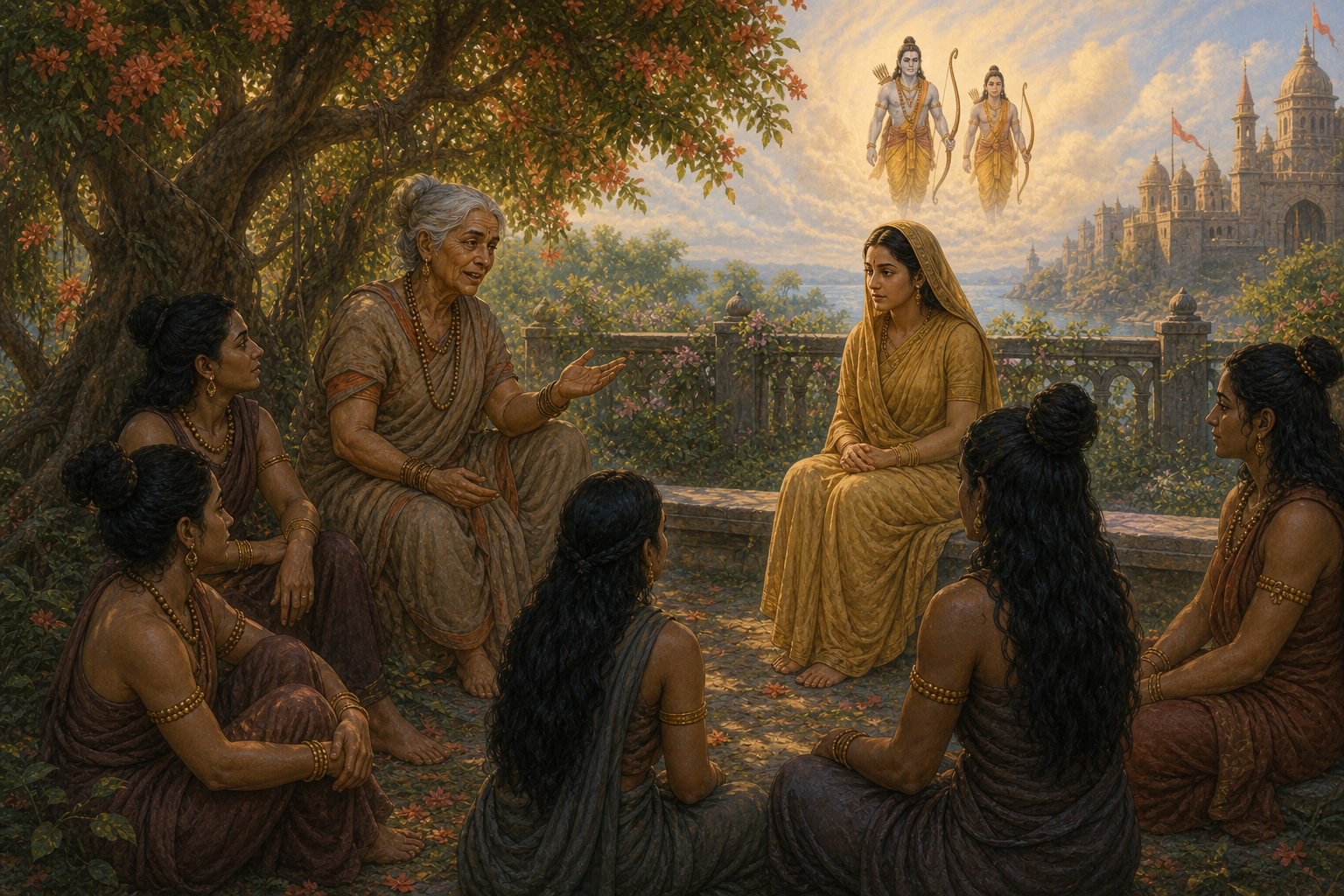 Sita in the Ashoka Grove — illustration