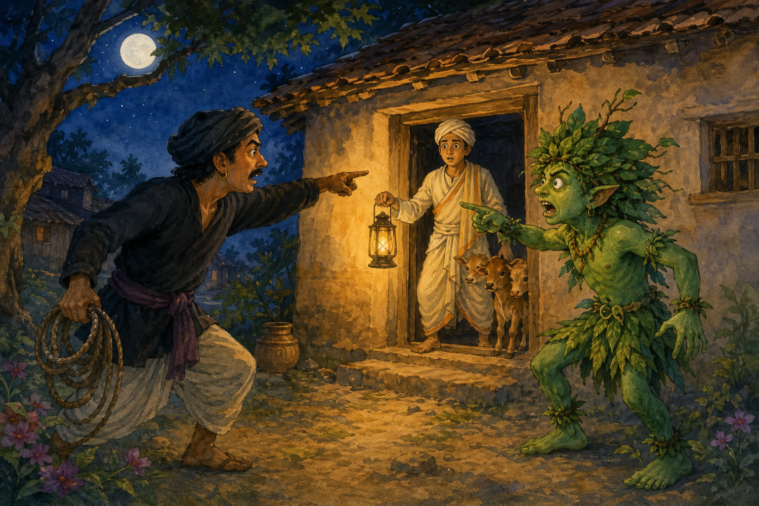 The Brahman, the Thief, and the Ghost — illustration
