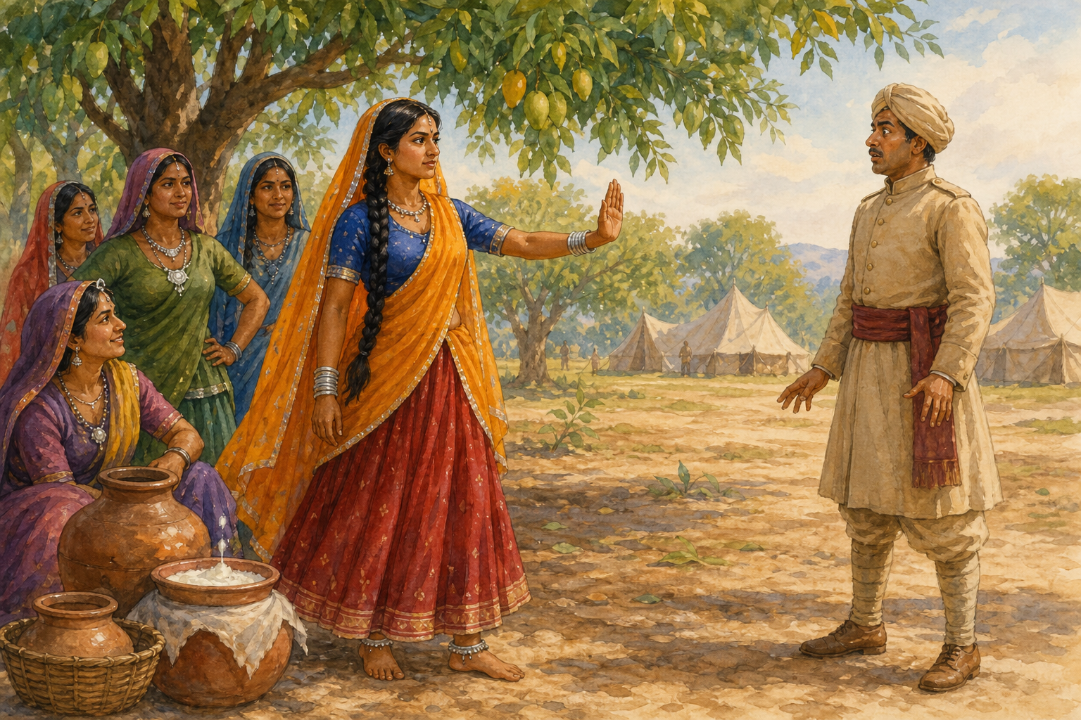 The Gujari states her boundary while her companions support her