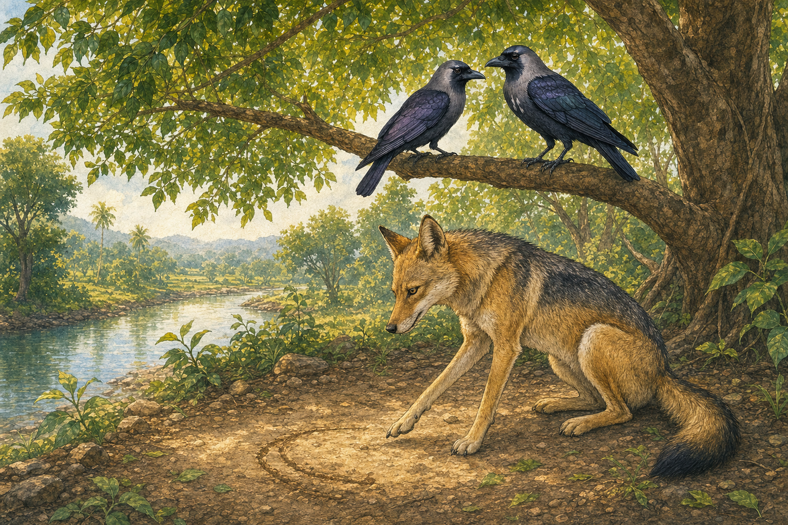 The Crow-Hen's Clever Plan — illustration