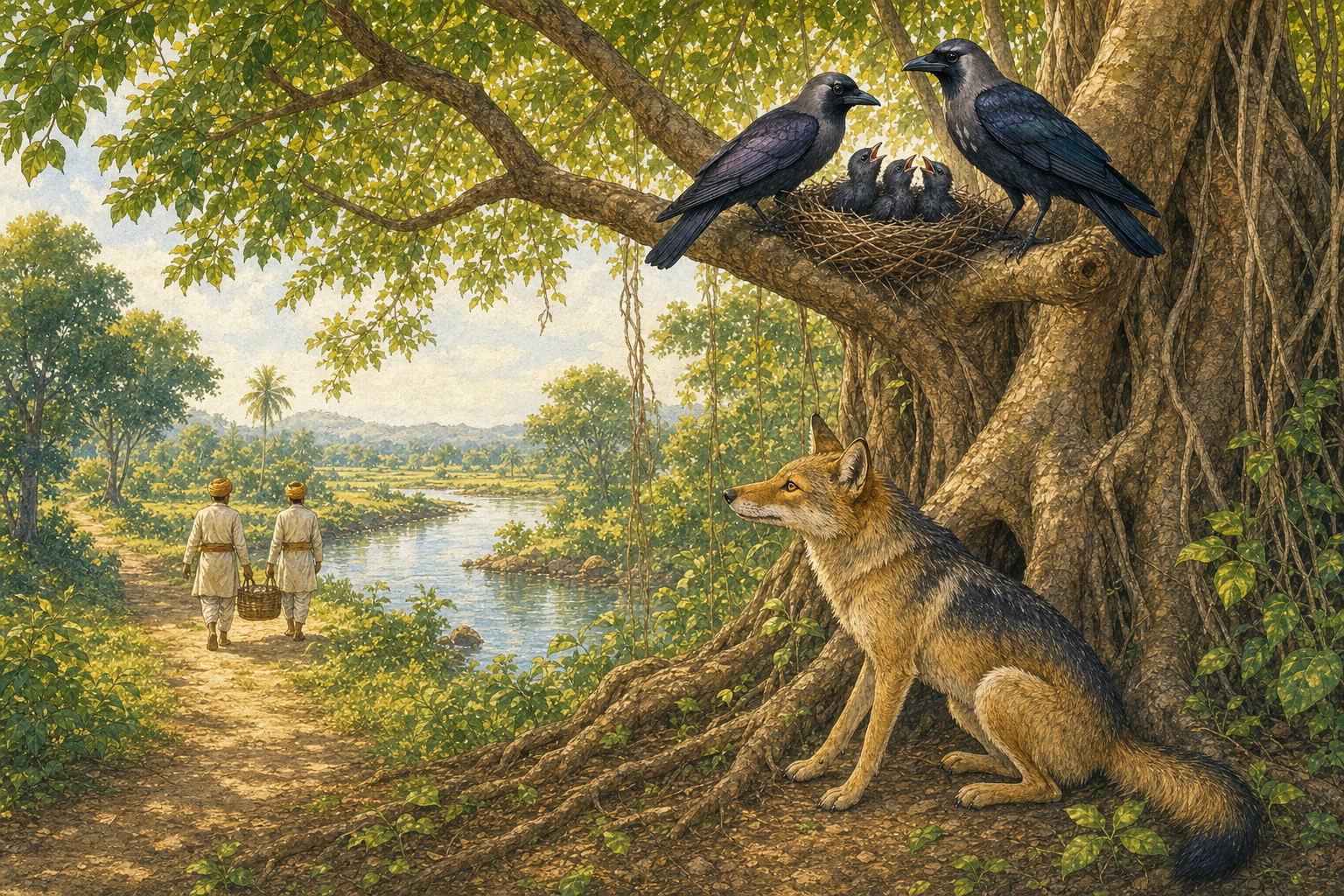 The Crow-Hen's Clever Plan — illustration