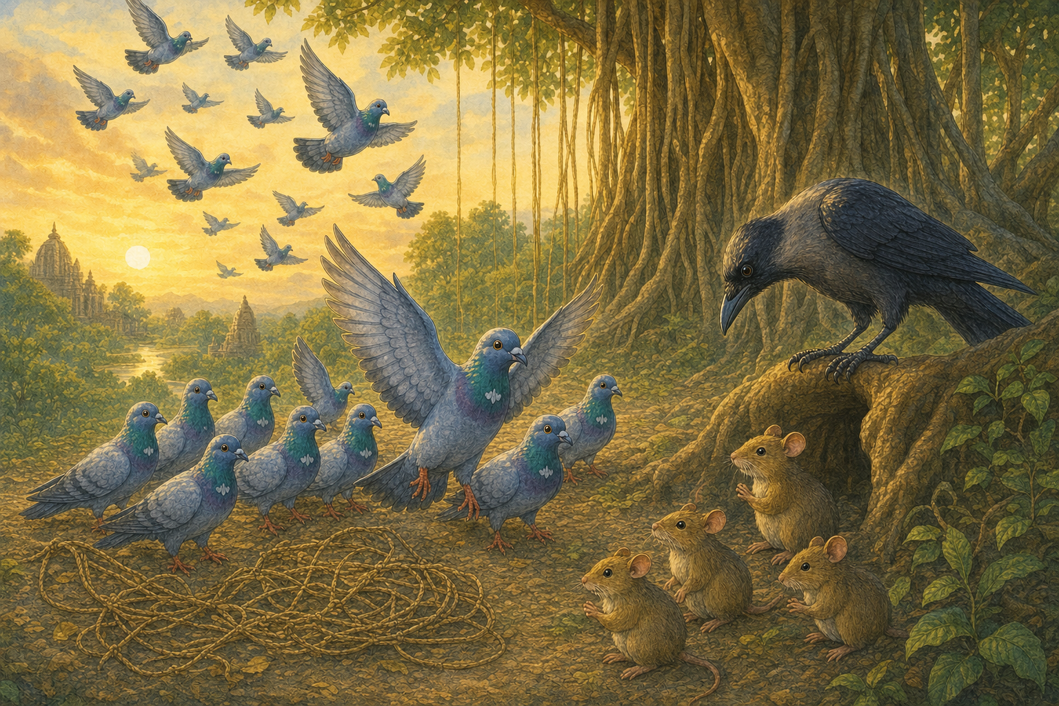 The Winning of Friends: The Doves and the Mouse — illustration