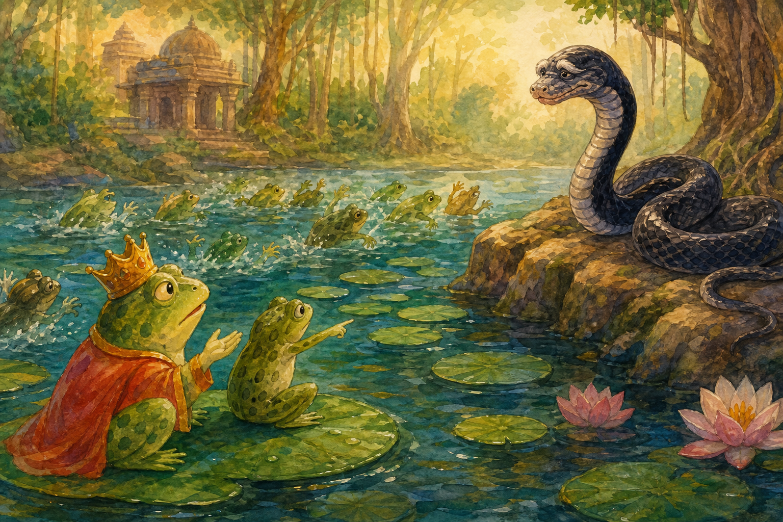 The Frogs That Rode Snakeback — illustration