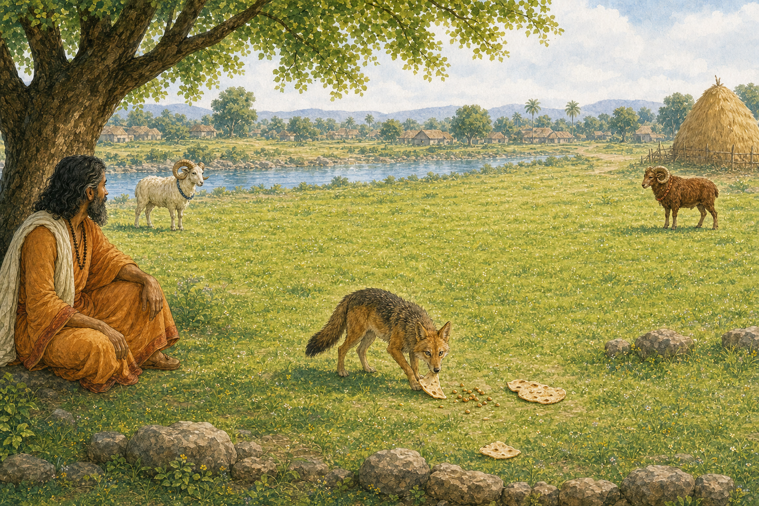 The Jackal Between the Rams — illustration