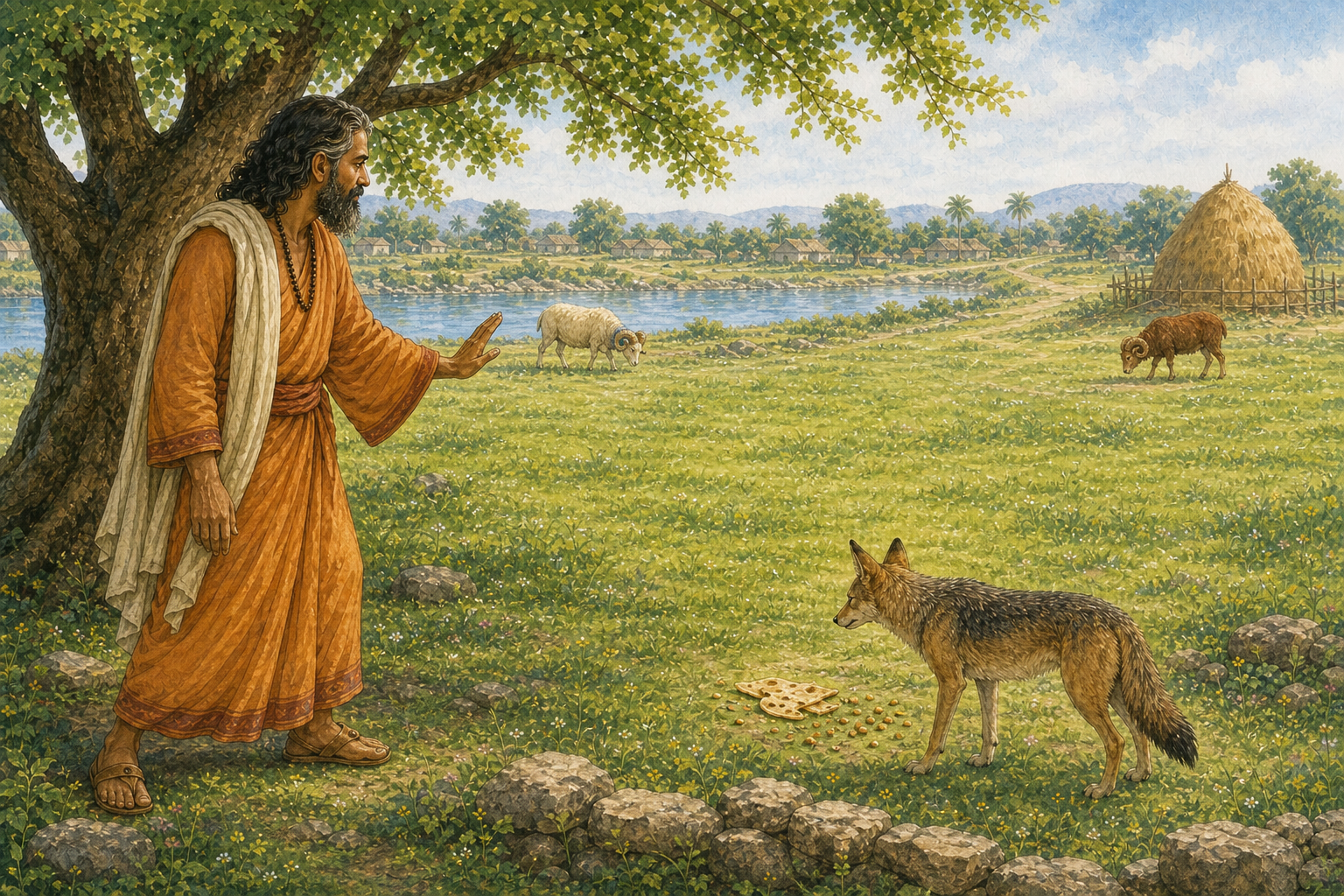 The Jackal Between the Rams — illustration
