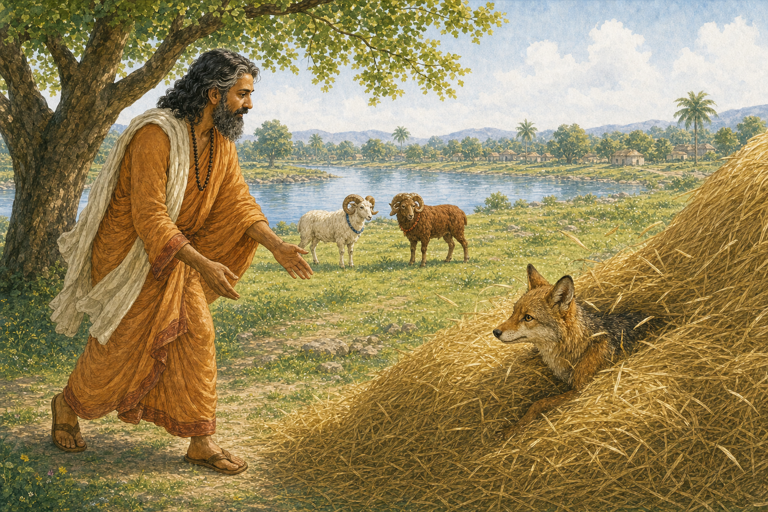 The Jackal Between the Rams — illustration