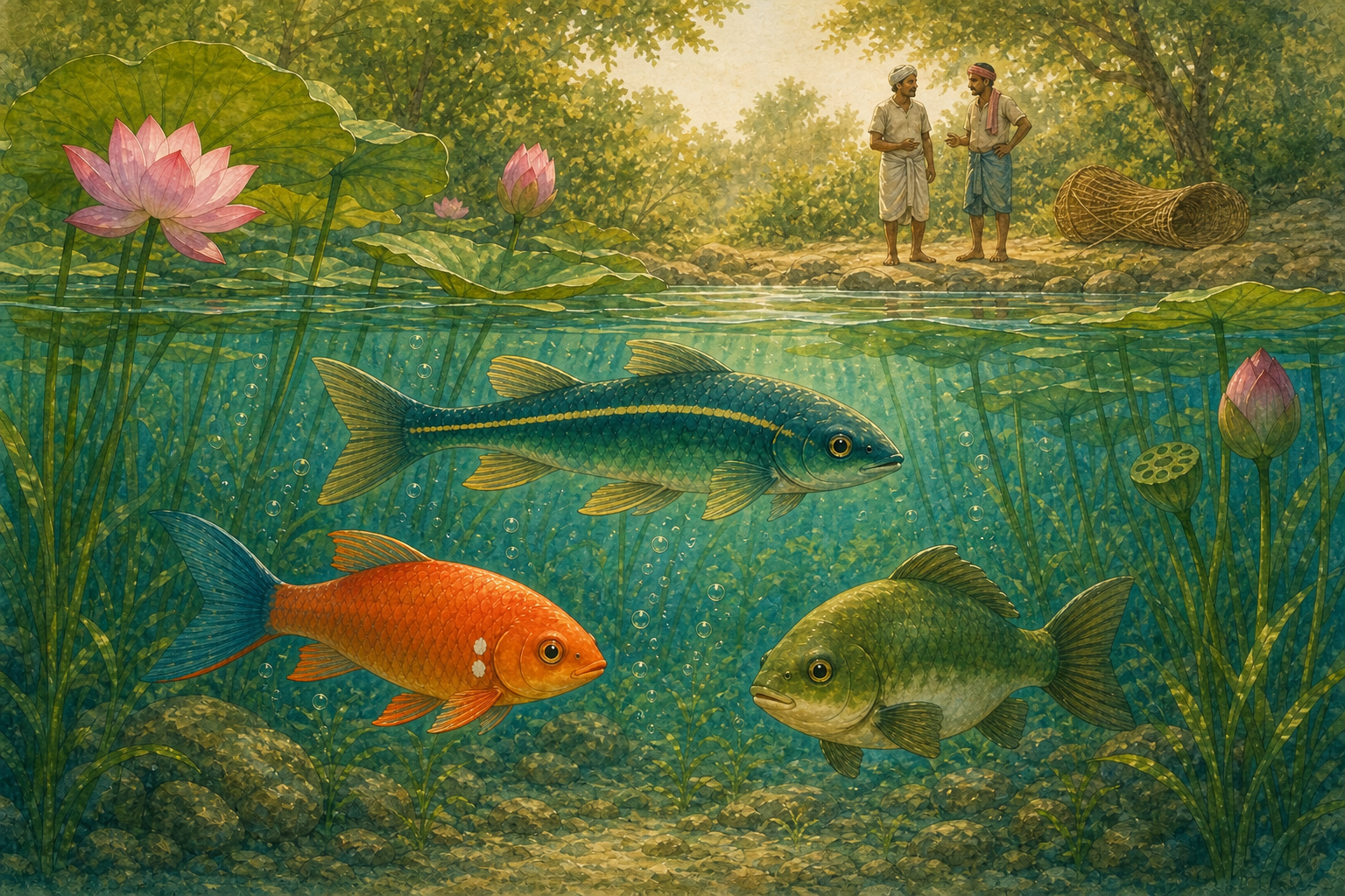 The Three Fish — illustration