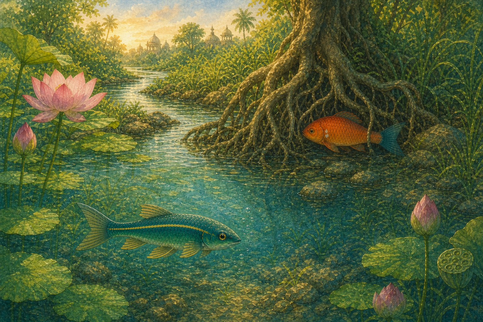 The Three Fish — illustration